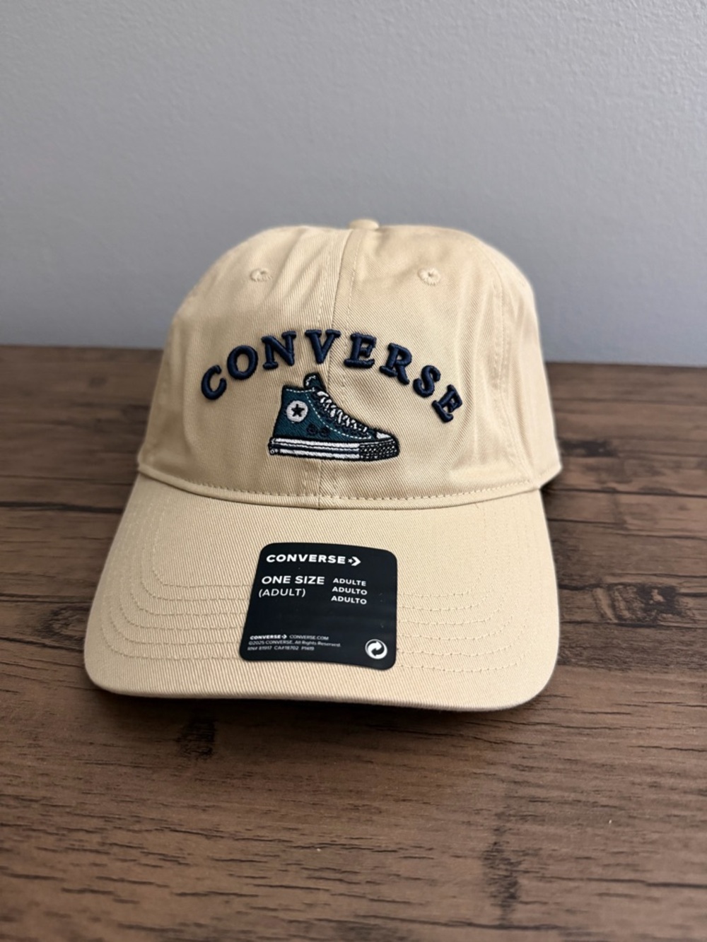Converse Beige Dad Hat with Navy Embroidered Sneaker